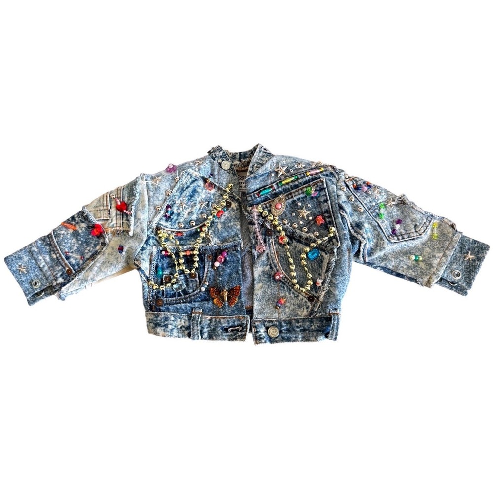 Tony Alamo of Nashville Denim Jacket Kids Vintage 1987 Hand Beaded Studded 2T/3T